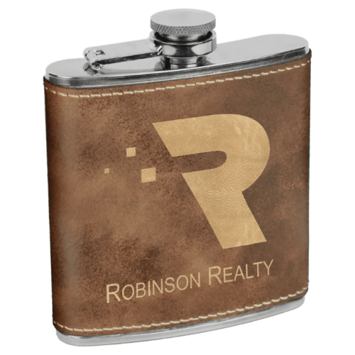 Rustic & Gold Leatherette Flask