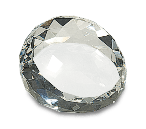 Round Angled Crystal Facet Paperweight - 2 Sizes 2