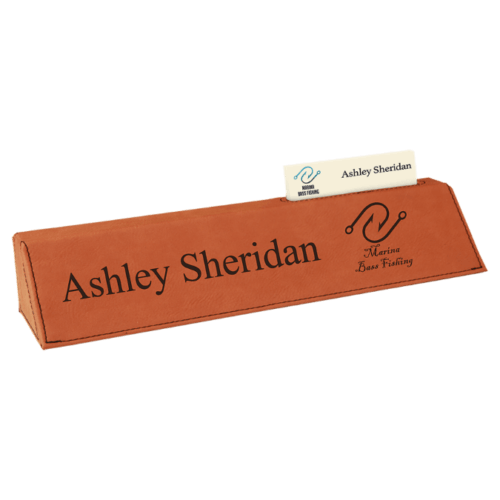Leatherette Desk Wedge with Business Card Holder - 5 Colors 5